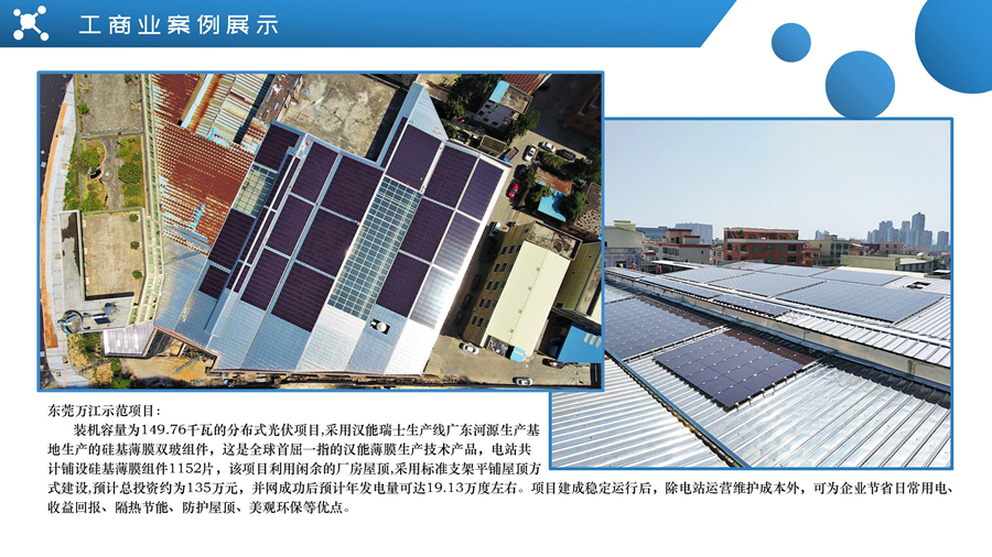 东莞市万江屋顶太阳能发电示范项目